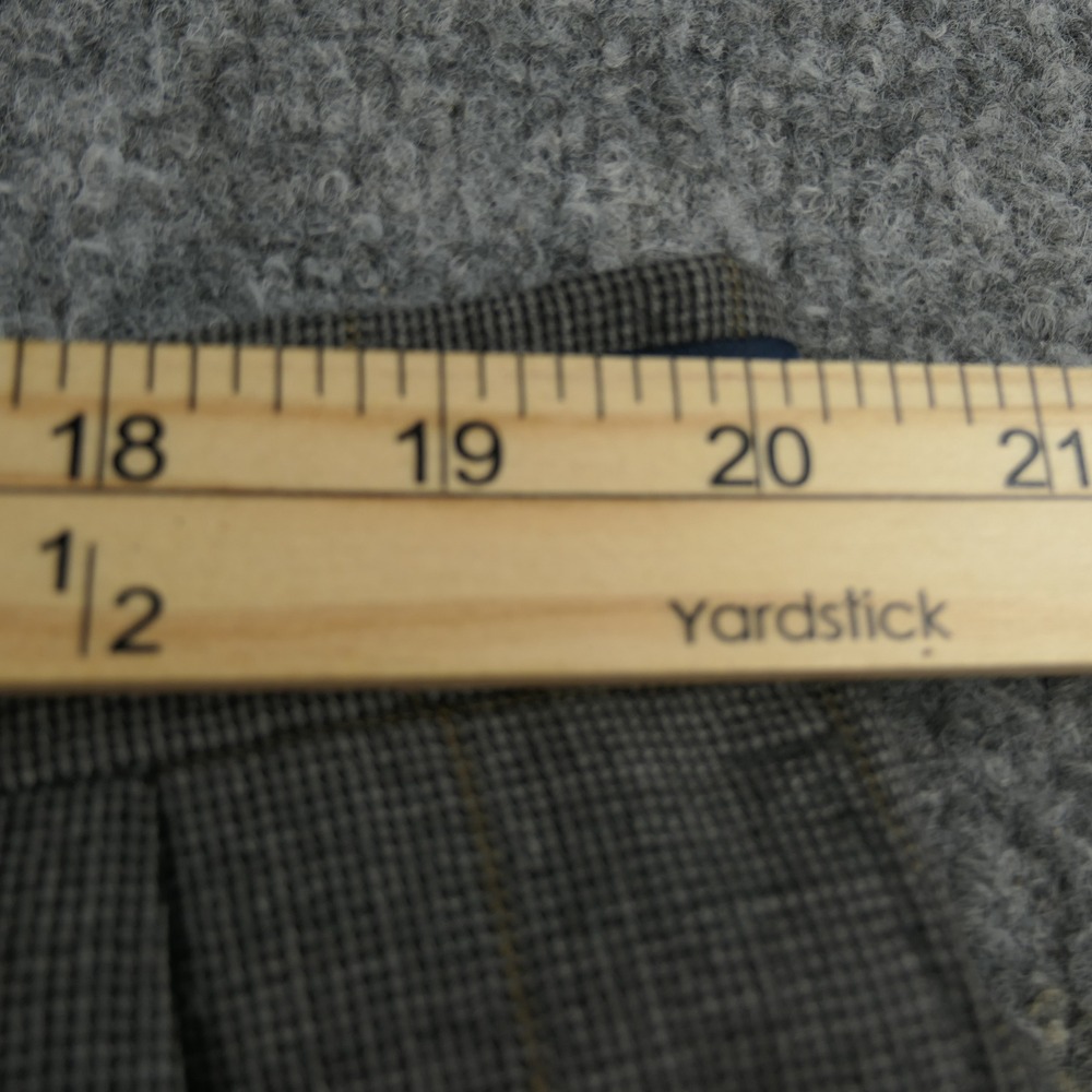 Hart Schaffner Marx Dress Pants Mens 40x32 Pleated Cuffed Grey Windowpane‎ Check - Picture 13 of 16